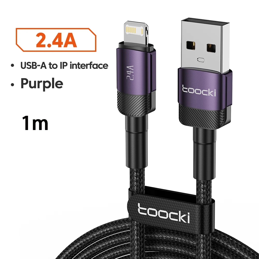 Toocki USB-Kabel für iPhone 14 13 12 Pro Max X XR 8 Plus iPad Schnellladegerät Aluminium iP-Kabel iPhone-Serie Datenkabel