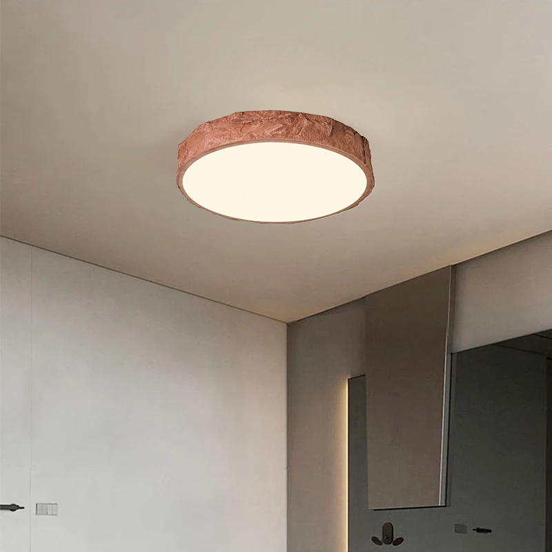 

AiPaiTe Modern Simple Leds Ceiling lamp Resin Gray/Red Rounded Stone Texture Light for Bedroom Study Corridor Interior Decor