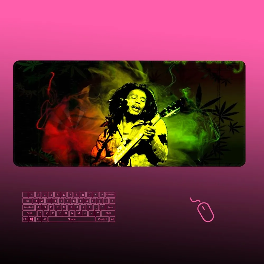 Reggae Bob Marley Singer Mousepad Gaming 400x900 Locking Edge Big Gamer Large Rubber Art Computer Mousepad Laptop Desk Mat