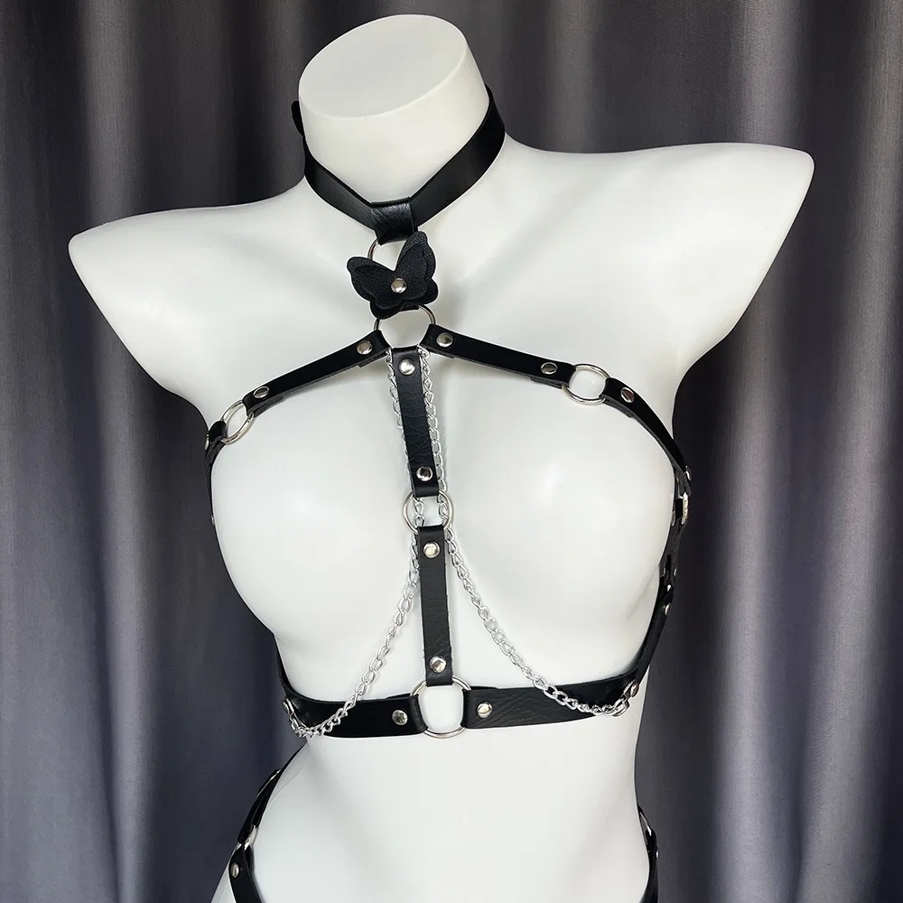 1191 ألعاب الجنس النسائية عبودية الملابس الجلدية فراشة الساق الدائري مثير الملابس الداخلية هالوين كوس مجموعة ملهى ليلي ازياء الهدايا #3