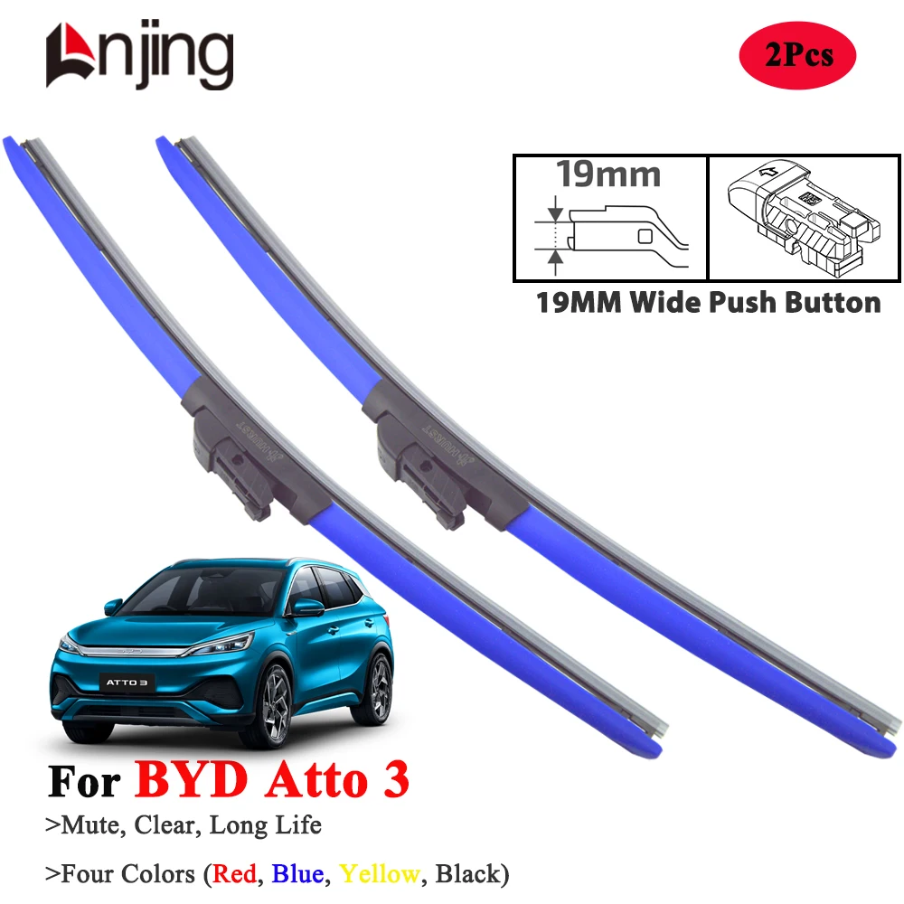 

LNJING Red Wiper Blades For BYD Atto 3 Atto3 2022-Now