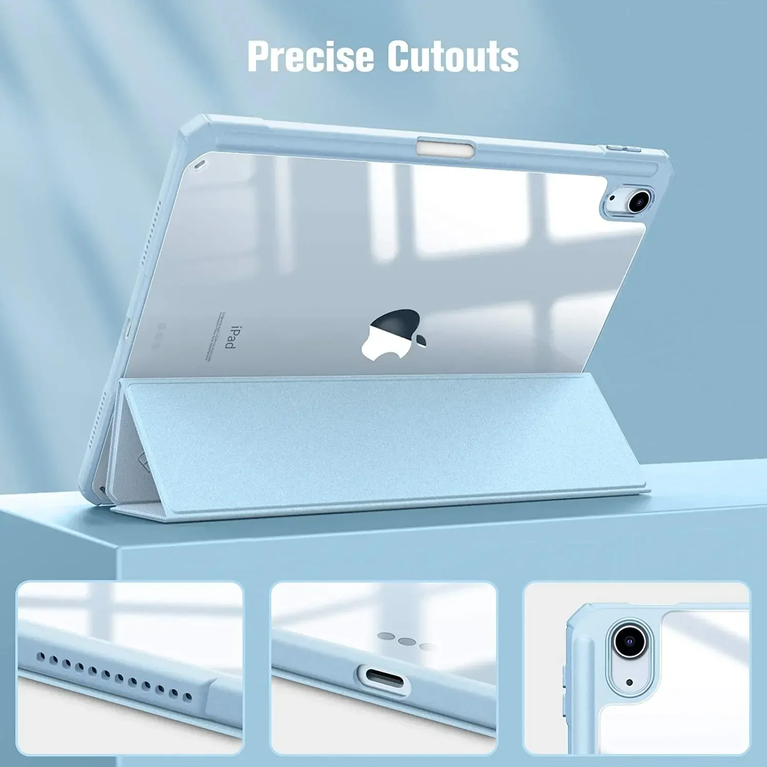 Hybrid Case for iPad Pro 9.7 iPAD 10.2 7th 8th 9th 10th 10.9 A2602 A2270 Mini 6 Cover with Pen Holder Transparent Back Shell Air