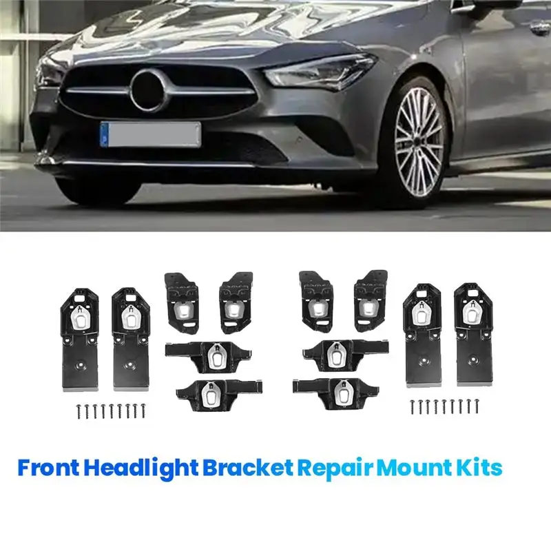 2Pair Front Headlight Bracket Repair Mount Kits For CLA Class W117 2013-2016 A1178200014 A11782001114-A67F