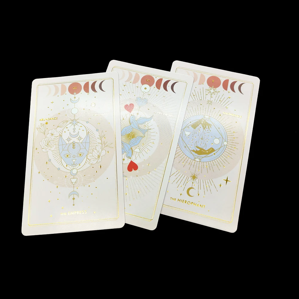 12x7cm  Destiny Tarot Cards Deck for Beginners with Gold Embossing for Women With Paper Guidebook English