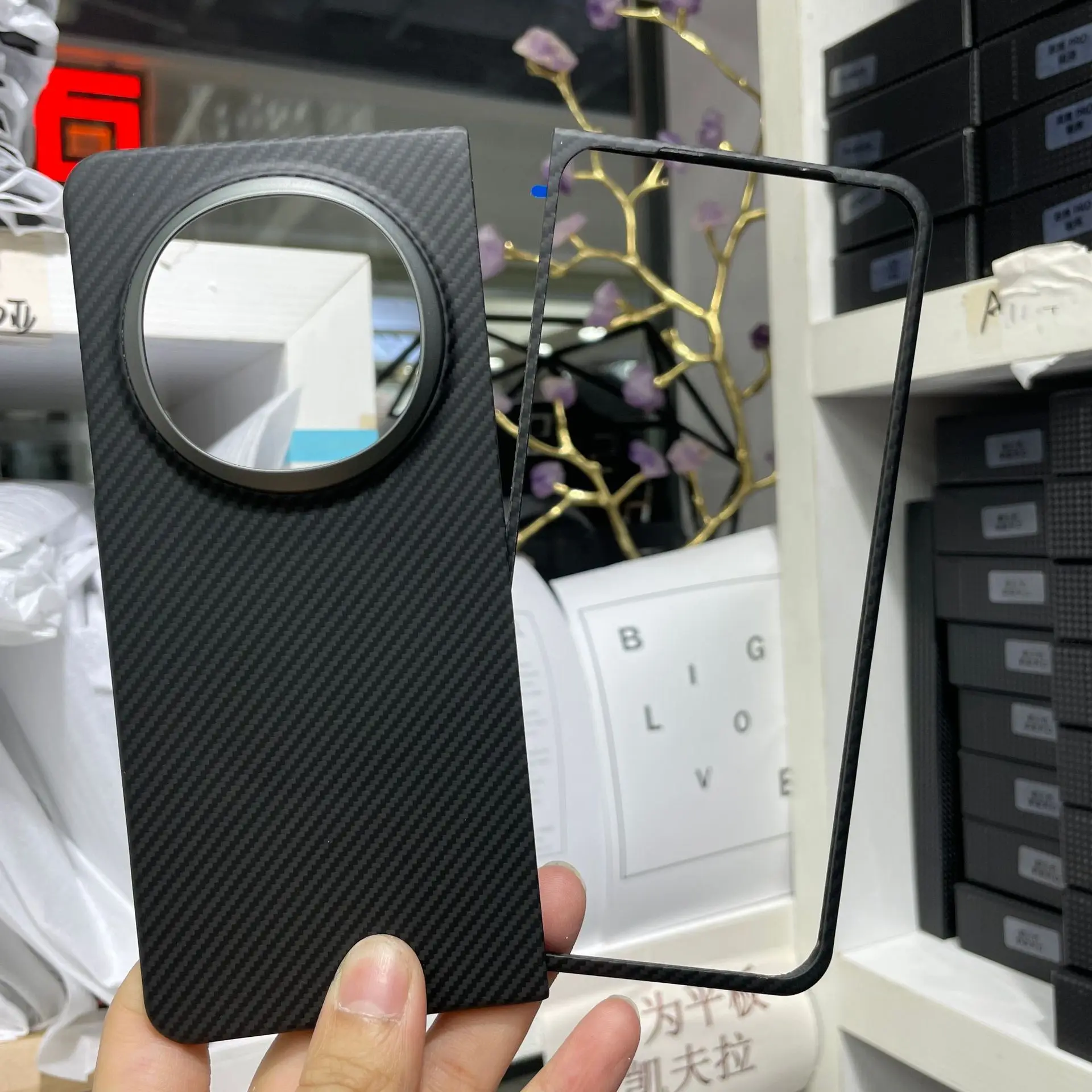 

Подходит для телефона Oppo Finn N5, чехол для телефона Kevlar Finn N5, арамидный магнитный защитный чехол из углеродного волокна