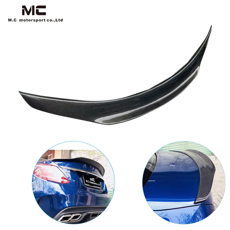 For  Benz C Class W205 AMG C63 PSM Style Carbon Fiber Spoiler Ducktail