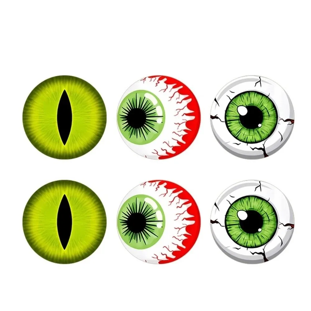 6pcs Funny Non-slip Halloween Coasters Wooden Heat-Insulating Bloodshot Eyeball Coaster Soft Cat Eyes Cup Mat Party