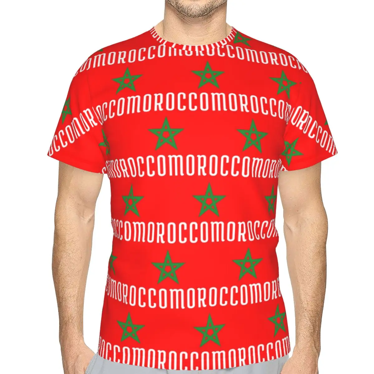 Flag Of Morocco Moroccan Flag 100% Cotton T-Shirt Men'sFashion T Shirts Men Crew Neck Short Sleeve
