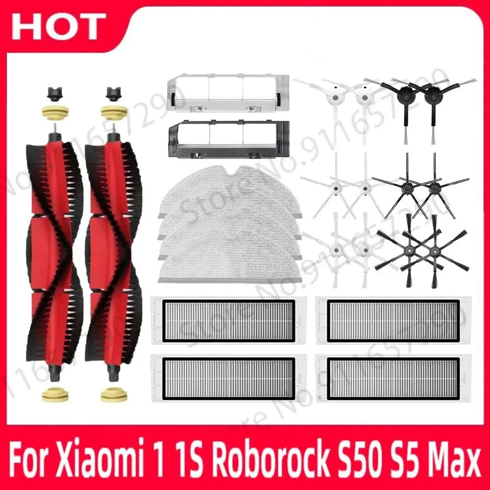 Neu für Xiaomi 1S Roborock S5 Max S50 S55 S6 S6 Pure Ersatzteile Seitenbürste Abnehmbarer Hauptbürstenfilter Staubsaugerzubehör