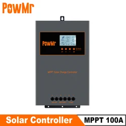 PowMr MPPT 100A Solar Charger Controller 12V 24V 48V Auto Solar Panel Regulator Solar Battery Charger MAX PV 144V 5000W