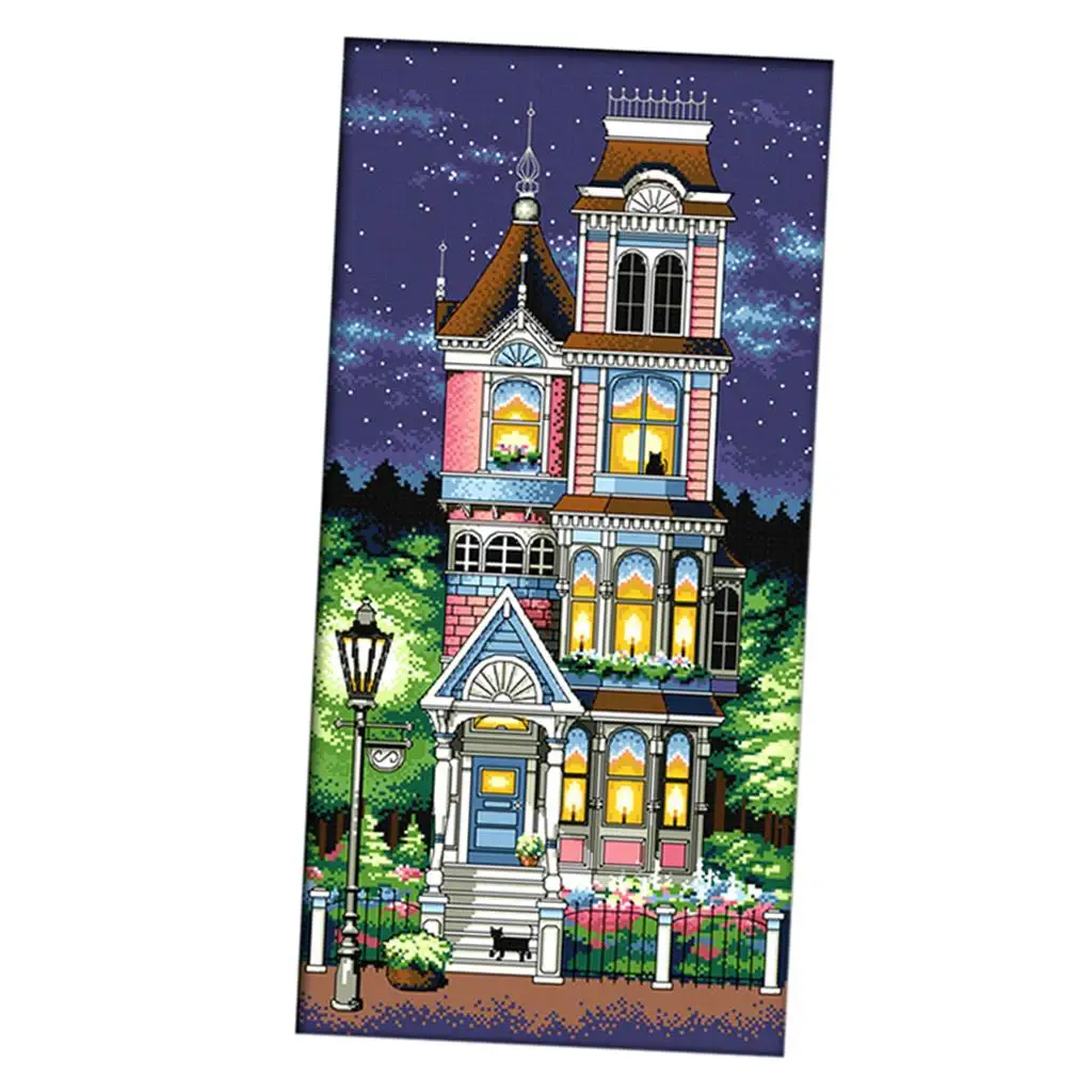 14CT Counted Cross Stitch Kit Cotton Aida Embroidery Supplies Charts Threads DIY Decor for Hotel Restaurant