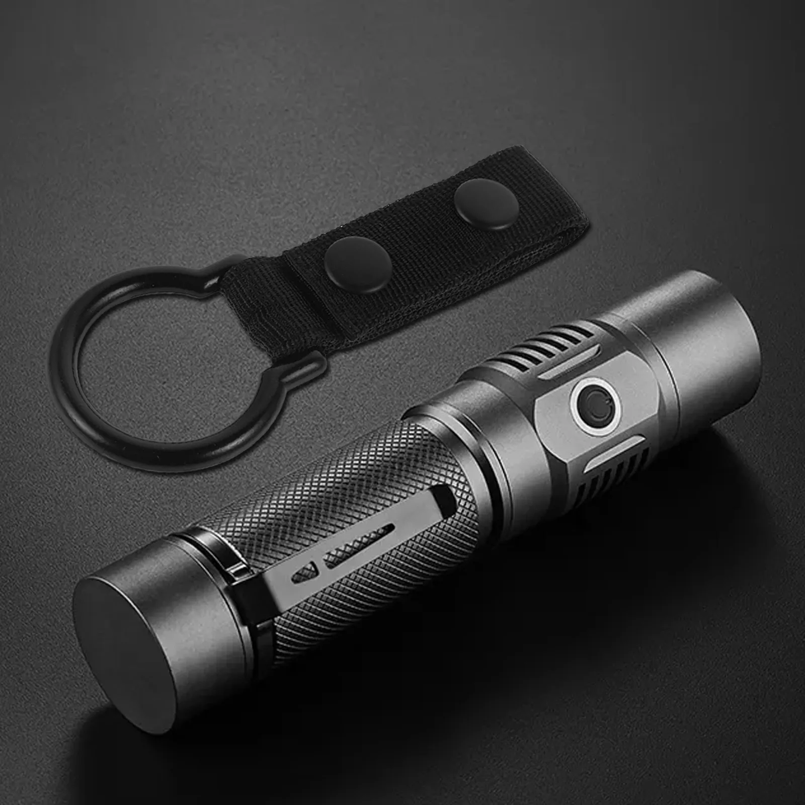 2Pcs Flashlight Belt Holder Nylon Snap Button Anti-Lost Quick Release Torch Carrier Outdoor Hiking Camping Work Belt Accessories
