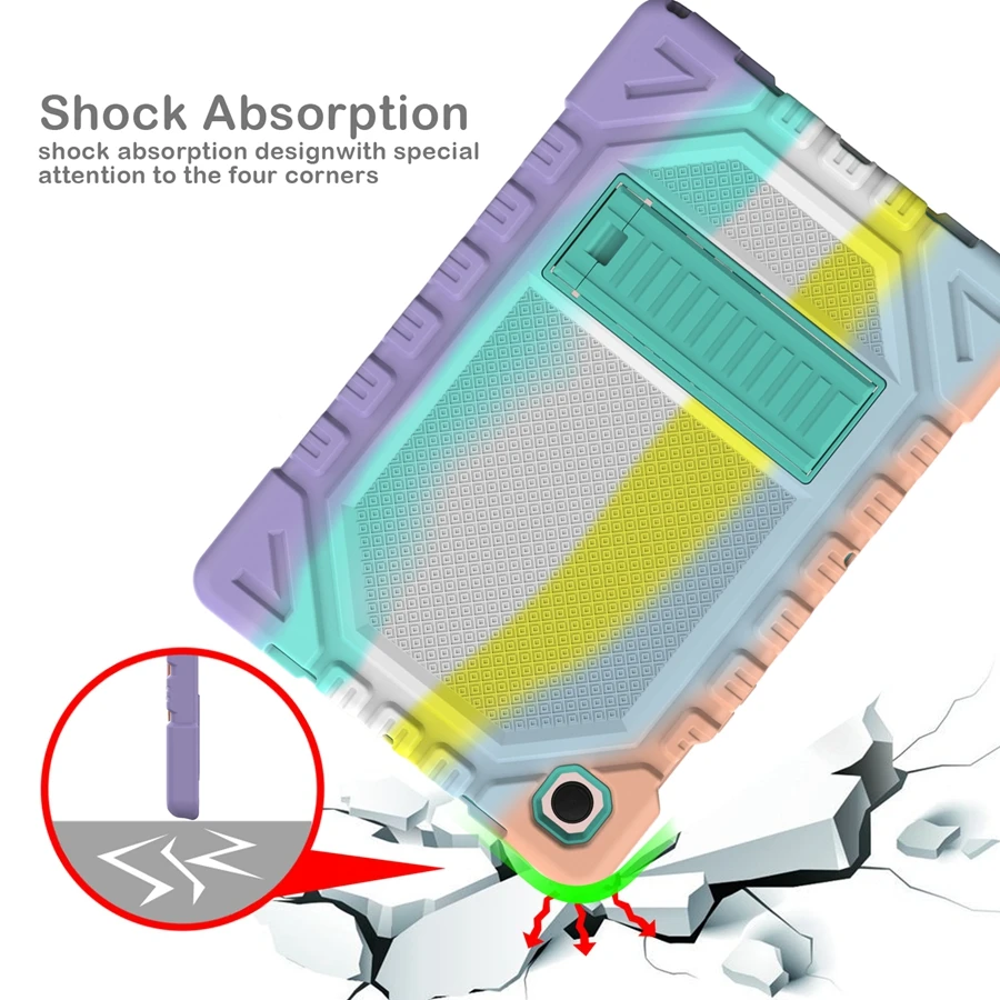 Regenbogen Streifen Silikon Phablet Fall Abdeckung Für Samsung Galaxy Tab A8 10,5 2021Tab A8 Tab 10,5 SM-X200 Tab A8 10,5 LTE SM-X205