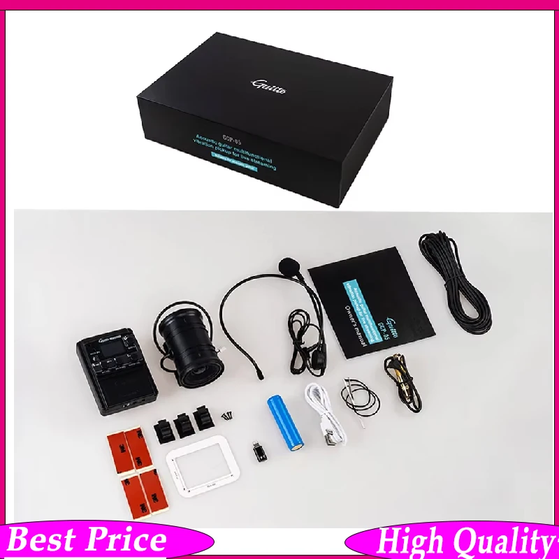 Guitto GGP-05 Acoustic Guitar Multifunctional Vibration Pickup System Digital Live Stream EQ And Microphone for Live Streaming