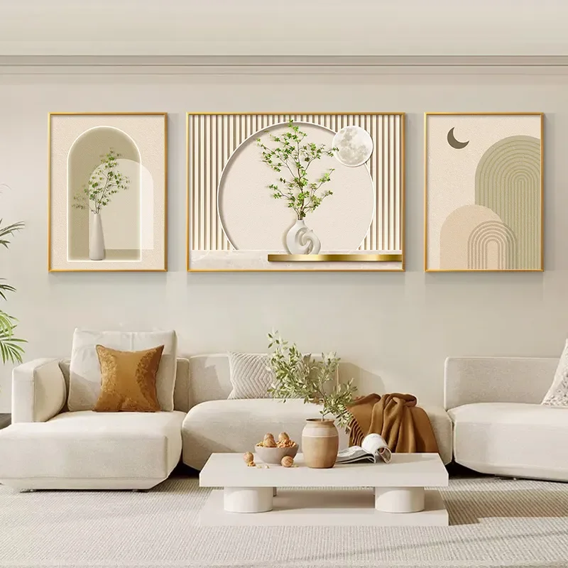 Modern Simple Living Room Decorative Painting High Sense Atmosphere Sofa Background Wall Hanging Painting Light Shadow Green
