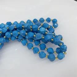 Fashion Charm Faceted Spiral Twist Beads 7-8mm Natural Amazonite Blue Turquoise Gemstone Crystal Loose Beads for Jewelry Making