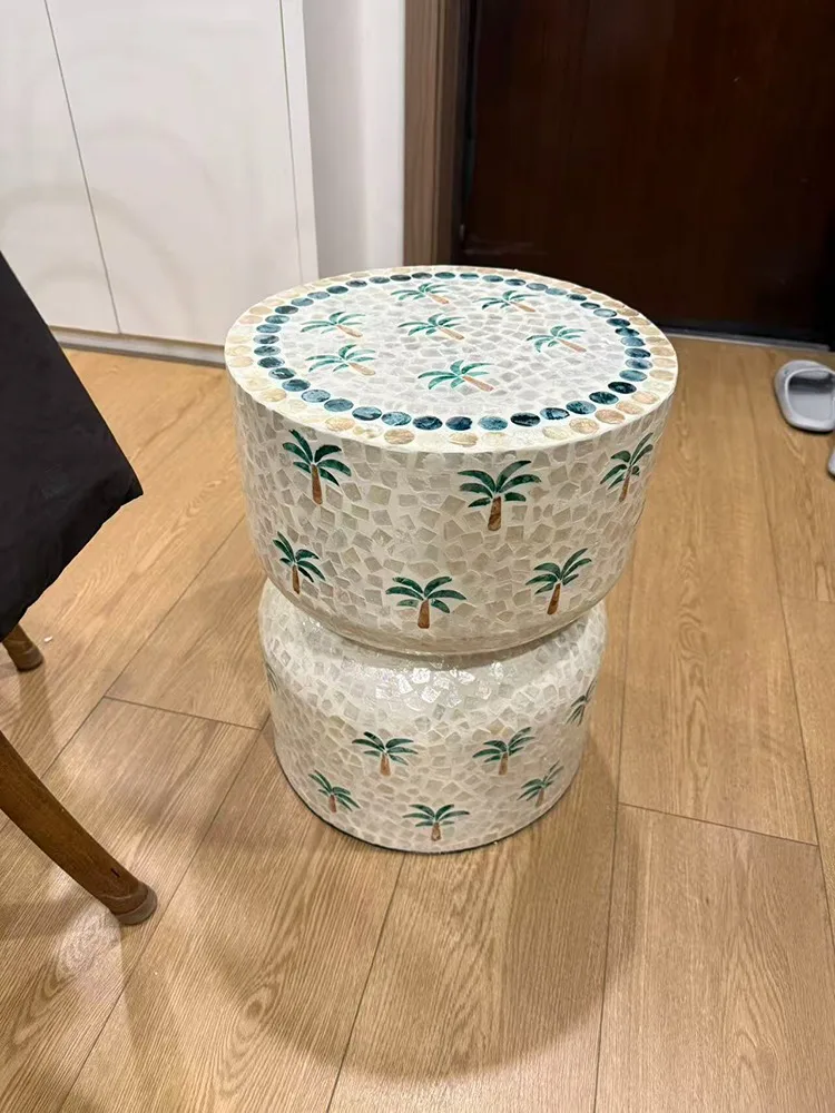 Luxury Shell Coffee Table,Home Living Room,TV Cabinet,Sofa,Side Corner Tables,Seating Blocks,Shoe Changing Stool Furniture