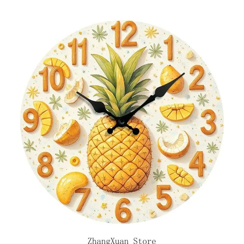 Leise Obst-Wanduhr mit geräuschlosem Betrieb, einfache Installation, klare Nummer 3XUF – Detail 5