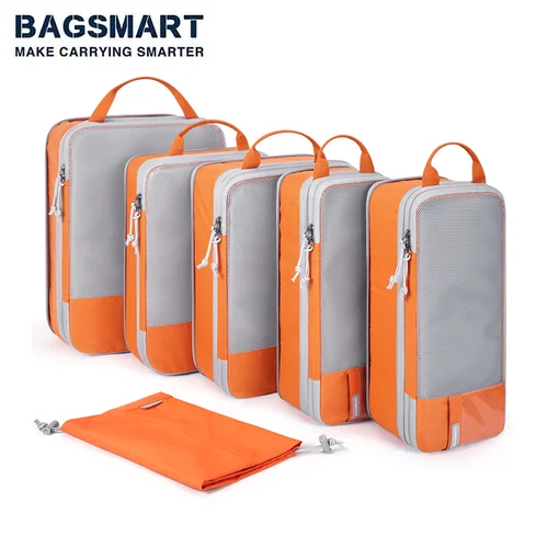 BAGSMART 여행용 경량 여행 가방, 큐브 압축 보관 가방, 정리함 액세서리, 수하물 정리함 여행 가방 