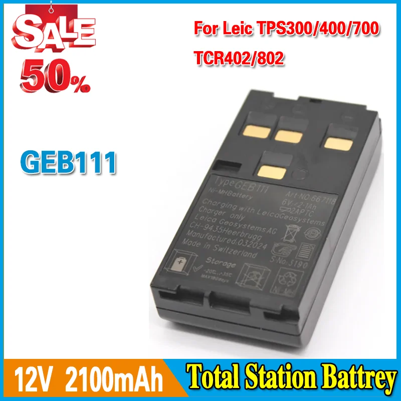 

6V 2100mAh GEB111 battery for Leic TPS300/400/700 TCR402/802 Total Station DNA03/10 Electronic Level