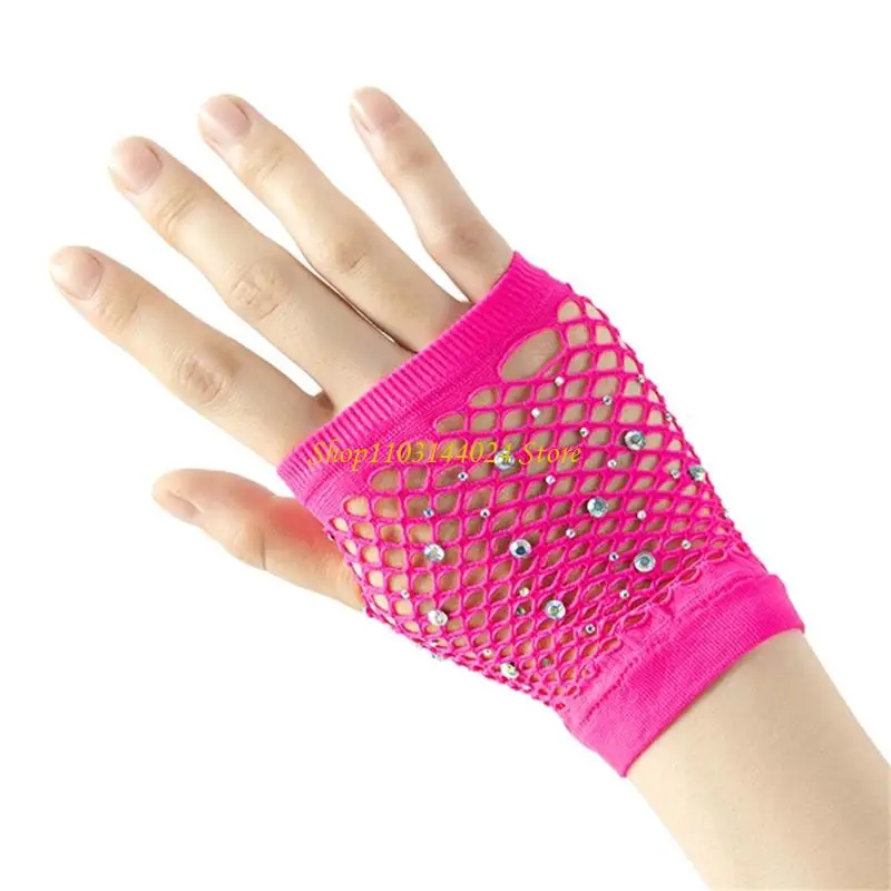 N5KE Oddychające Rave Rives Half Finger Design Blask Mesh na festiwale muzyczne