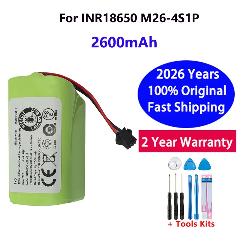 

2026 Years 100% Original For INR18650 M26-4S1P battery 2600mAh High capacity for Cleaning robot battery BYD COMPANY LIMITED