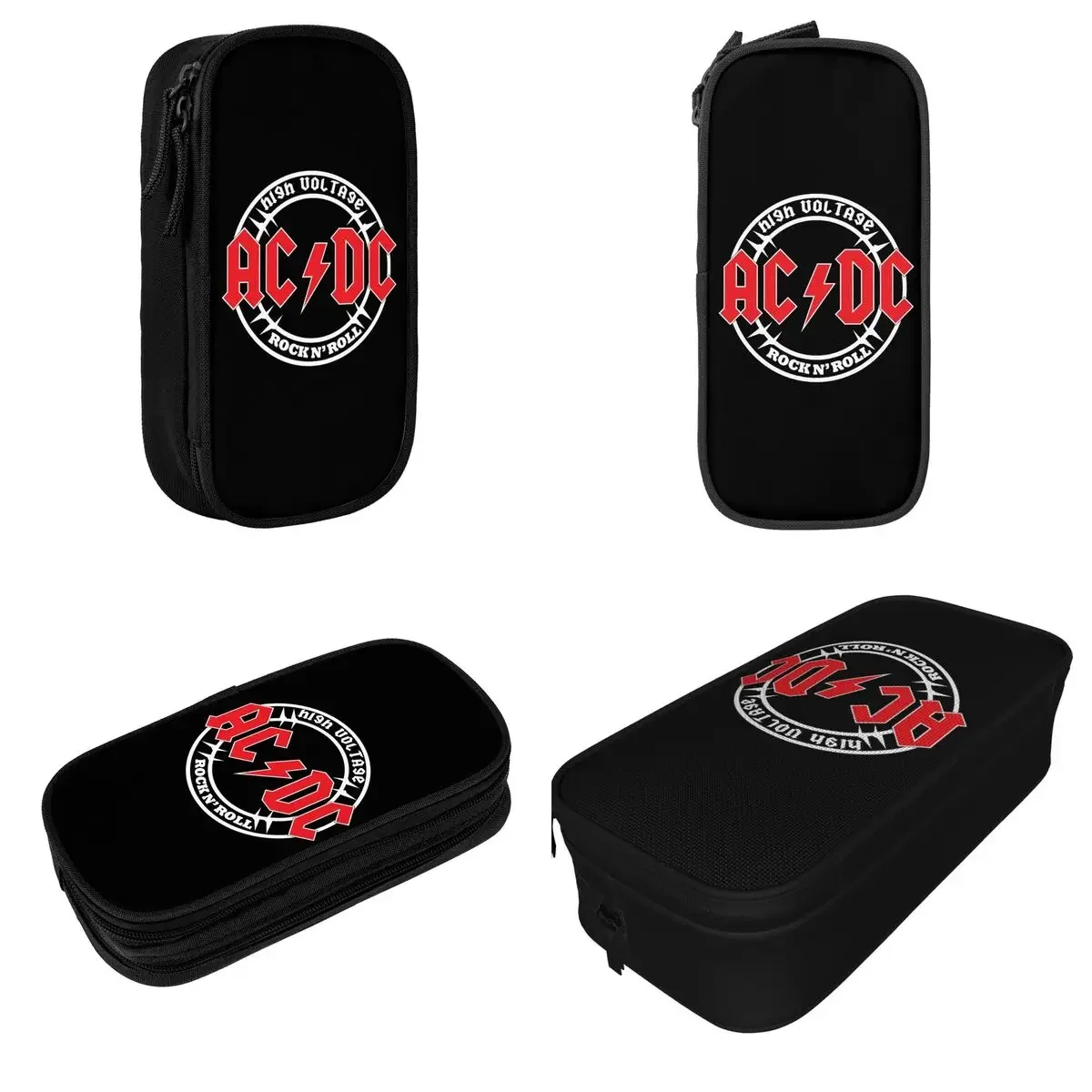 AC Pencil Cases Fashion Heavy Rock Music Pen Box Bags Student Big Capacity Students School Zipper Pencilcases