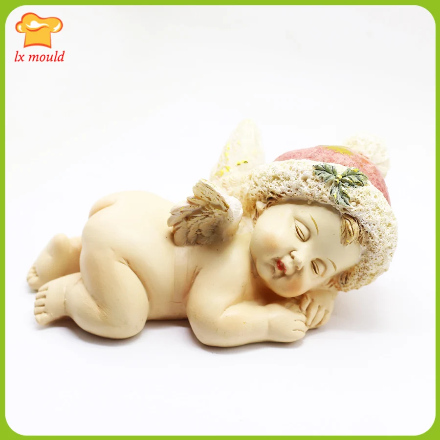 Unisex 3D Sleeping Angel Baby Silicone Mold for Sugarcraft Chocolate Cake Decorating Polymer Clay Soap And Candle Making