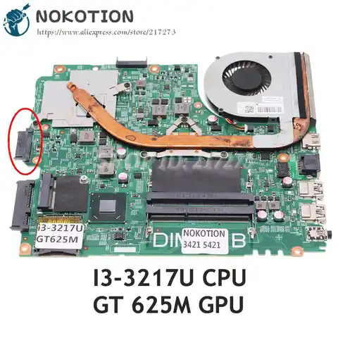 NOKOTION CN-0CHXVJ 0CHXVJ 12204-1 DNE40-CR MB 5J8Y4 Per DELL Inspiron 15R 3421 5421 Scheda Madre Del Computer Portatile I3-3217U CPU GT625M GPU