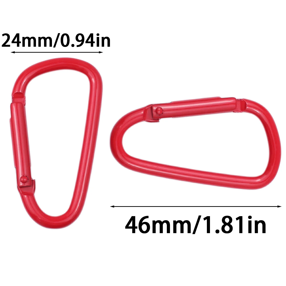 5/10/20pcs Zinc Alloy Red Carabiner Key Chain Clip Outdoor Camping Keyring Snap Hook Water Bottle Buckle Climbing Accessories