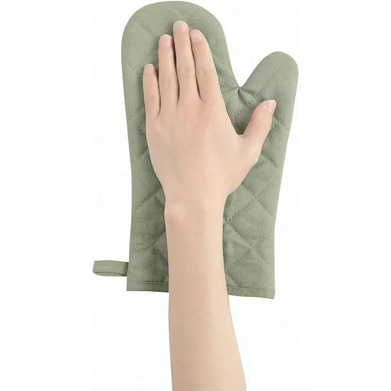 قفازات الخبز المصنوعة من القطن والكتان، وقفازات الميكروويف، ومجموعة قفازات الفرن المكونة من 4 قطع، وقفازات مقاومة للحرارة #2