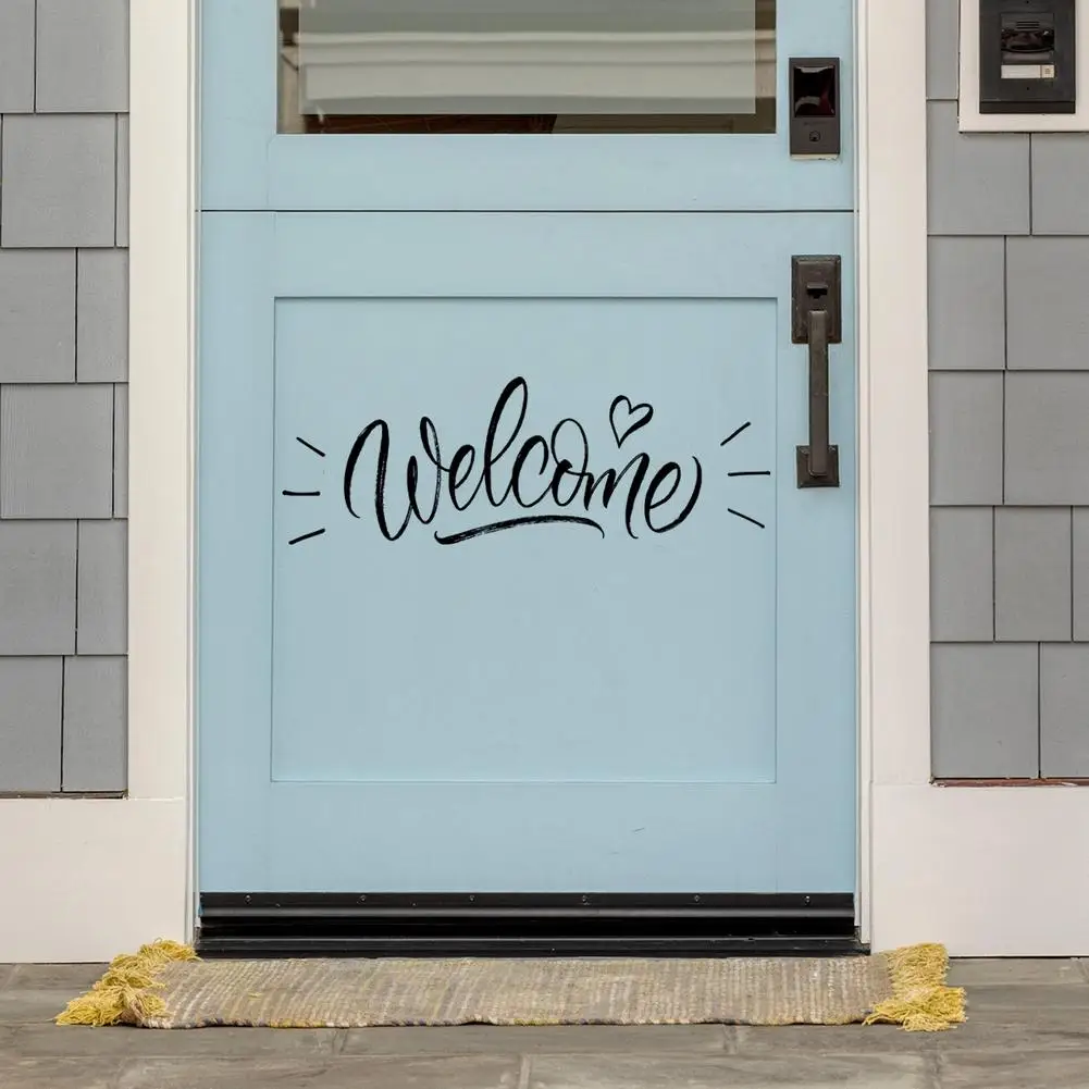 DIY Application Front Door Decal Vinyl Letters Sticker Paint Postal Tube Welcome Front Door Decal Long Vinyl Letters Sticker