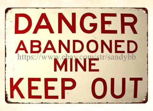 home decoration design Danger Abandoned Mine keep out metal tin sign