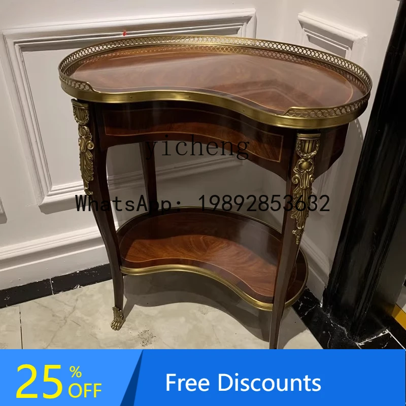 Furniture European Style Corner Table British Style Neoclassical Light Luxury Mahogany Solid Wood Flower Stand