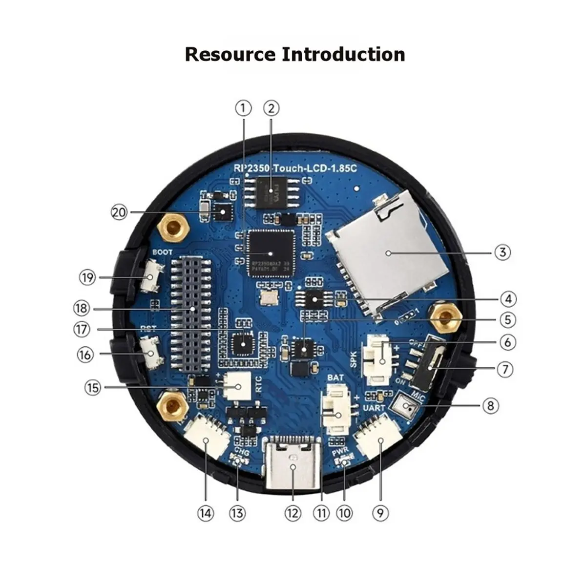 a32m-scheda-di-sviluppo-con-schermo-lcd-rotondo-da-185-pollici-rp2350-touch-lcd-risoluzione-360x360-65k-colori-dual-core