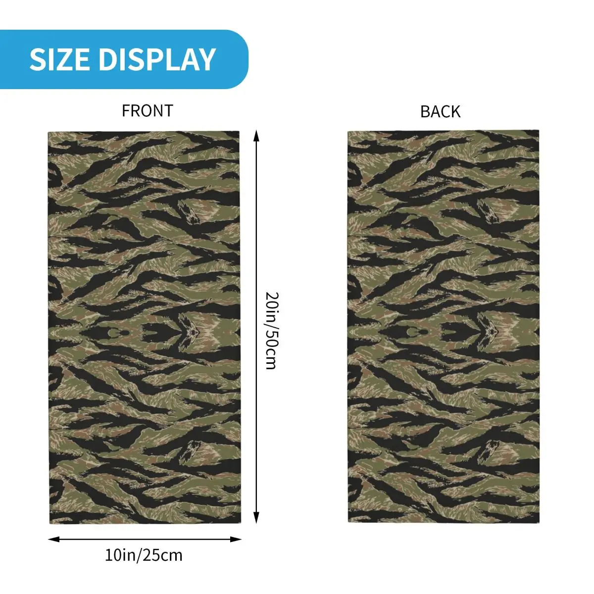 Custom Tiger Stripe Camo Winter Headband Neck Warmer Women Men Hiking Cycling Tube Scarf Modern Camouflage Face Bandana Gaiter view 6