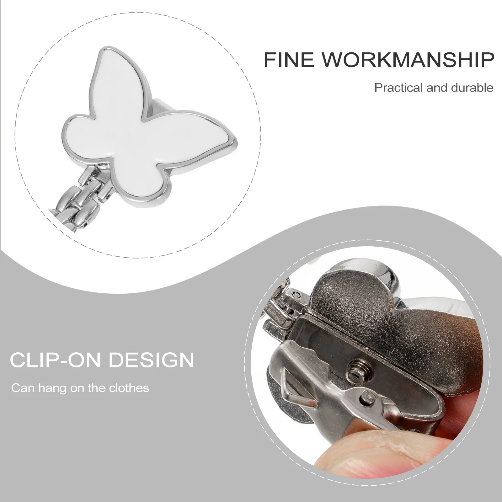 

Women'S Butterfly Nurse Pocket Watch Clip On Brooch Fob Pendant Timepiece Hanging Waterproof Clear Dial
