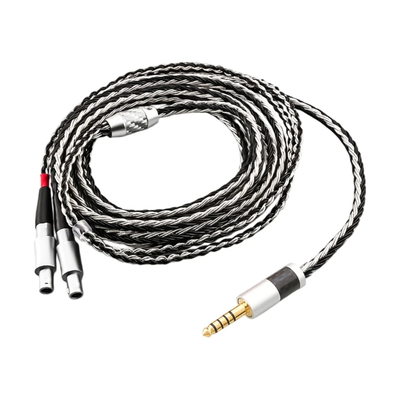 

F42D 16Cores Silver Plated Copper Headphone Cable 4.4mm Connectors for HD800 HD800s HD820 Headphone Improved Sound