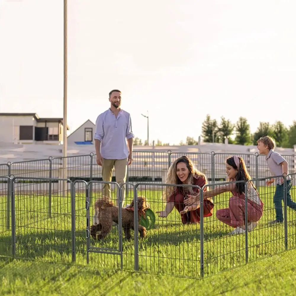 

Портативная металлическая ручка для упражнений для собак с дверцей — 16 панелей, 39 для уличного корпуса для домашних животных