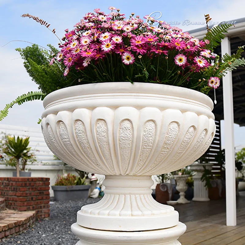 CX Roman column tall flower pot large base frame villa entrance entrance garden courtyard ornament