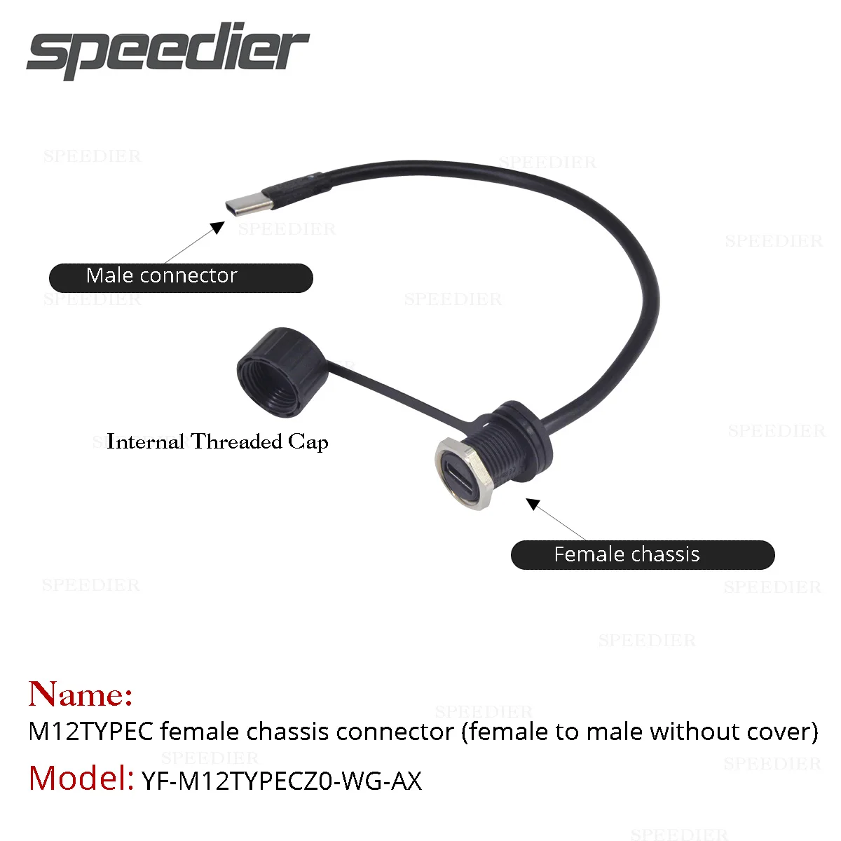 M12 USB 미니 타입 패널 고정 충전 어댑터, 익스텐션 DATA 신호, 암수 방수 데이터 케이블, 외부 방진