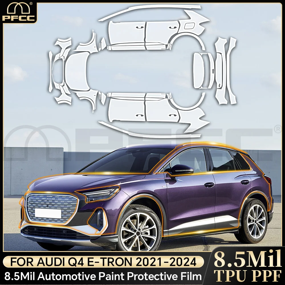 

Paint Protection Film Car Body Anti-Scratch Clear Bra Pre-cut PPF Resistant Self-adhesive Cover For Audi Q4 E-TRON 2021-2024 TPU