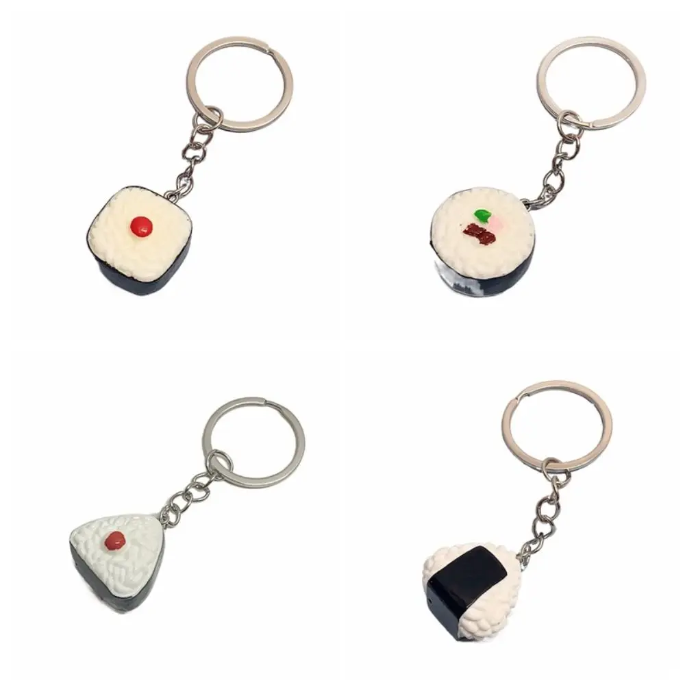 Simulation Japanese Rice Ball Sushi Key Chain Creative Food Doll Model Bag Hanging Car Key Chain Gift