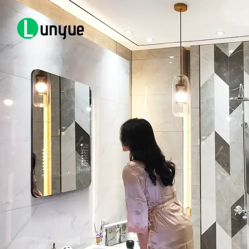 Modern Touch Screen Smart Mirror with TV Android LED Waterproof Bathroom Mirror for Living Room Hotel Use Wholesale
