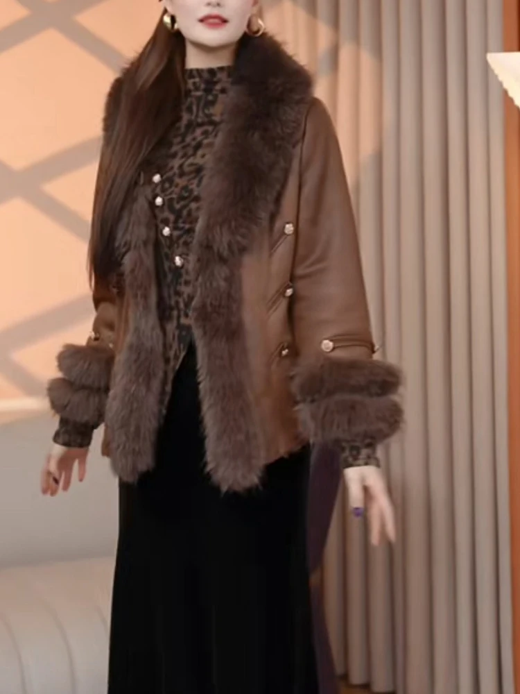 

Женская зимняя куртка из искусственного меха, теплая модная верхняя одежда, удобное длинное пальто V-Ne све прямого кроя