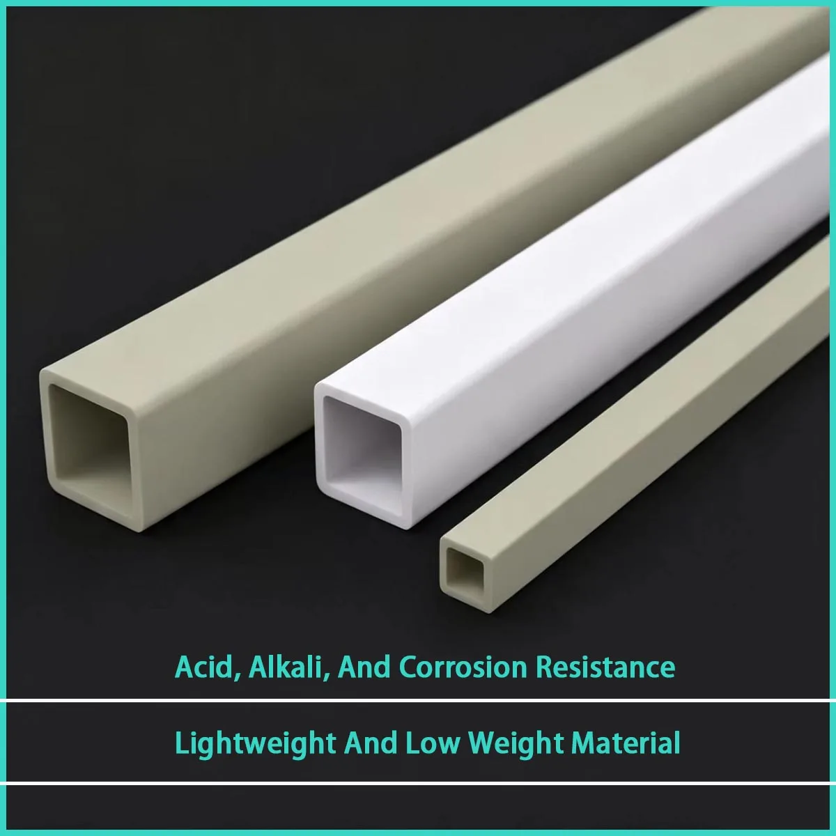 Size 20*20mm-60*60mm white/beige PP plastic square tube for equipment frames, fluid conduits, etc