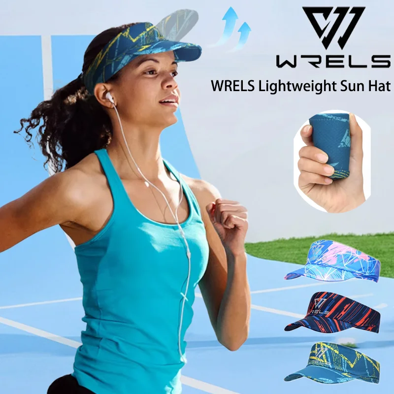 WRELS Lightweight Sun Hat Sports Cooling Stretchy Visor Men  Women Mesh Baseball Cap Top Empty Sweat-Absorbing Tennis Golf Cap
