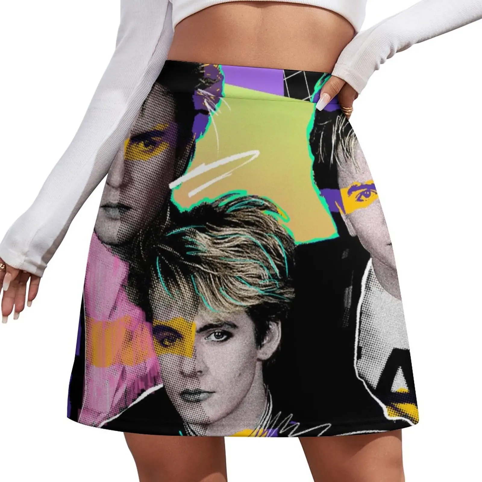 DURAN X2 80S STYLE COLORS BLACK BACKGROUND Mini Skirt luxury women's skirt Korean skirts women's skirt 2026 trend Mini