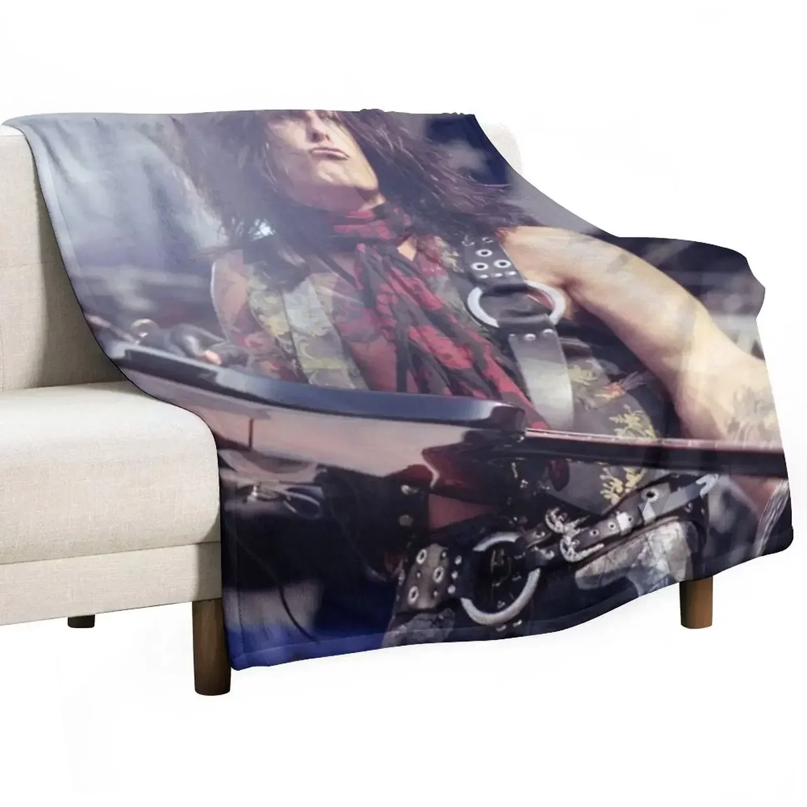 

Nikki Sixx - Poster Throw Blanket Shaggy Softest Summer Beddings Blankets