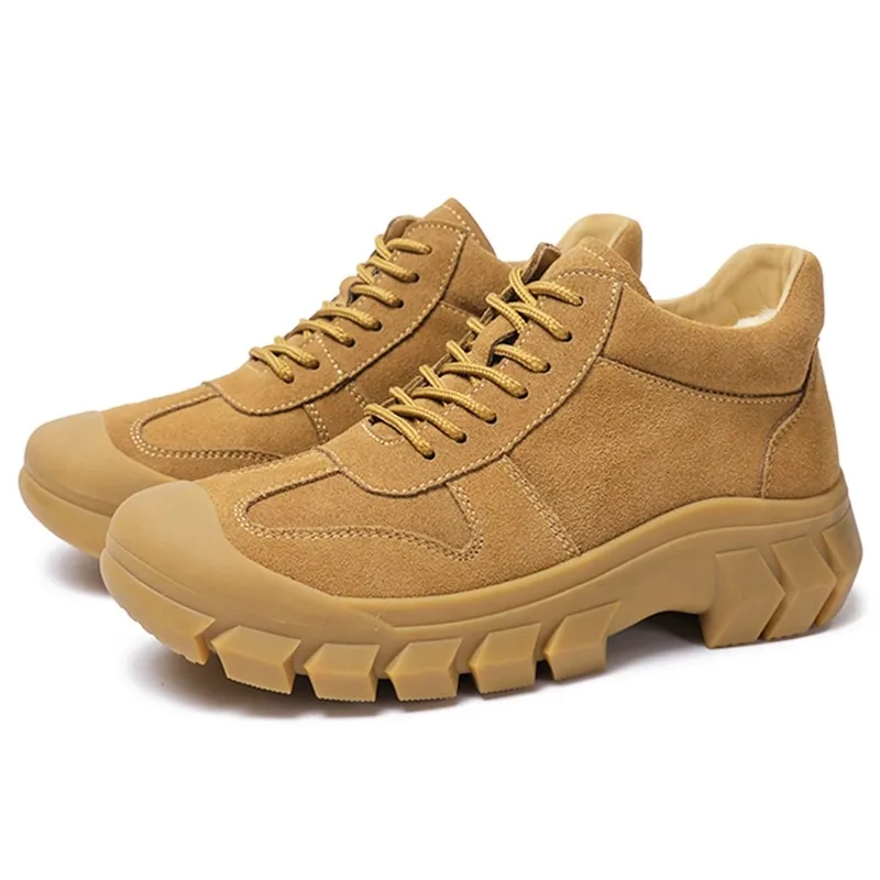 Russian Men Outdoor Wool Snow Boots Fur-Lined Cold-Resistant Warm Comfortable Non-Slip Ankle Boots High-Top Hiking Cotton Shoes